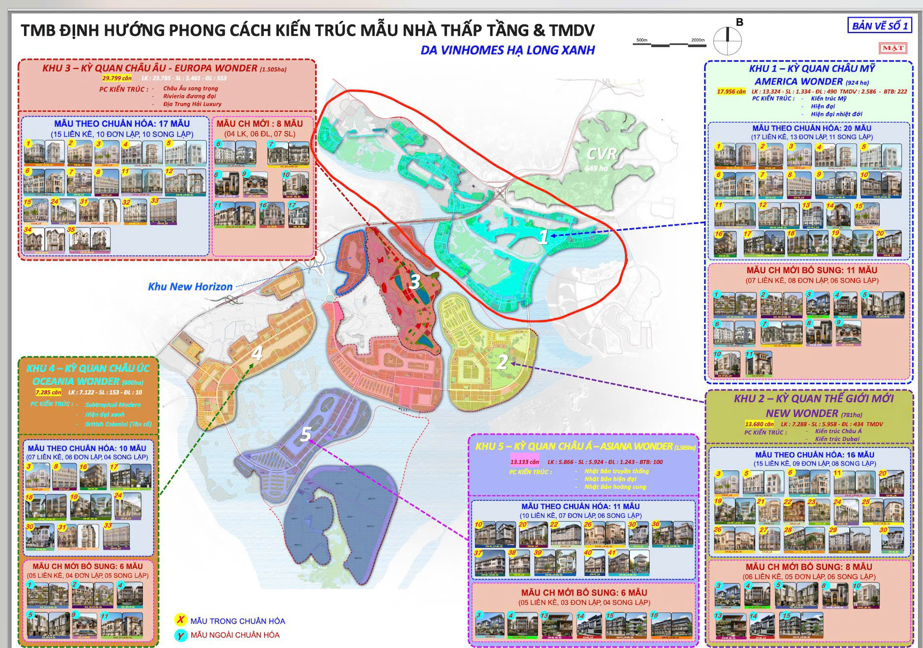 Các phân khu và loại hình sản phẩm của từng phân khu Vinhomes Hạ Long xanh